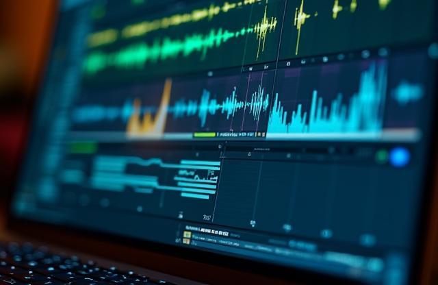 Screenshot of an audio editing software interface with waveforms